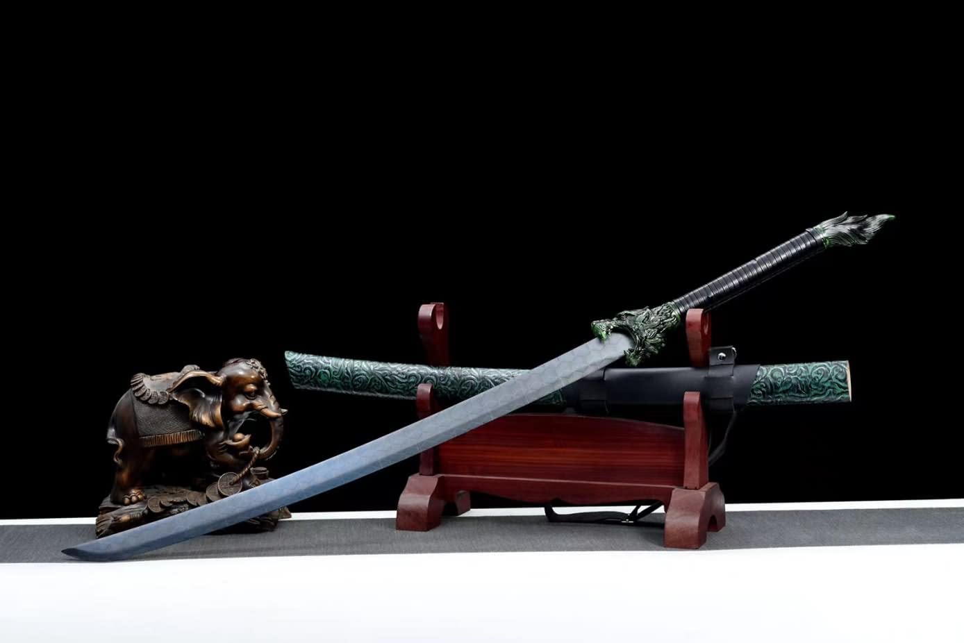 Wolf Knife Broadsword,Forged High Carbon Steel Etch Blades,Alloy Fittings,chinese sword