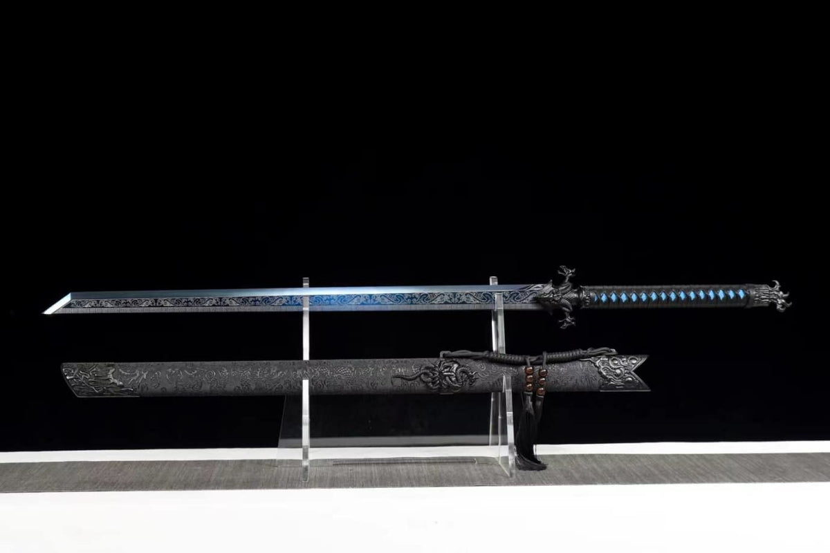 LOONGSWORD,chinese sword,Dragon Tang dao Sword,High Carbon Steel Blade,Alloy Fittings