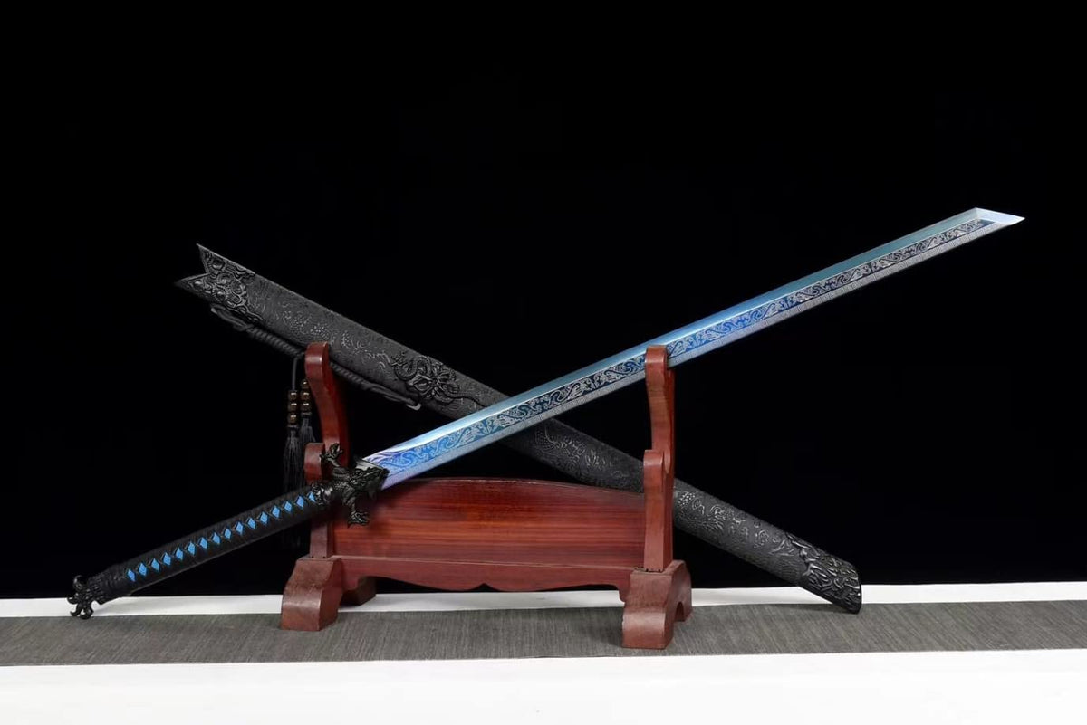 LOONGSWORD,chinese sword,Dragon Tang dao Sword,High Carbon Steel Blade,Alloy Fittings