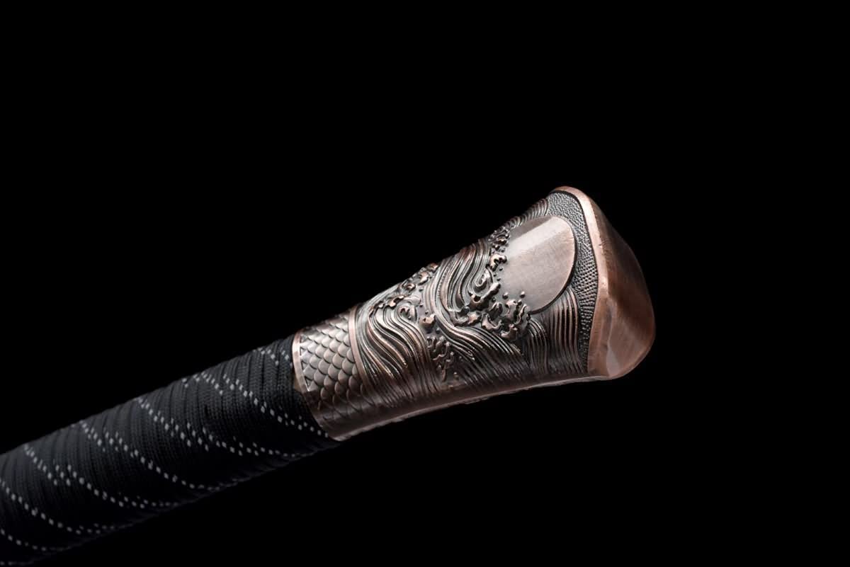Flying Dragon Jian – Hand Forged High Carbon Spring Steel Chinese Sword with Dragon Guard, Leather Wrapped Scabbard and Practical Blade - Chinese Sword store