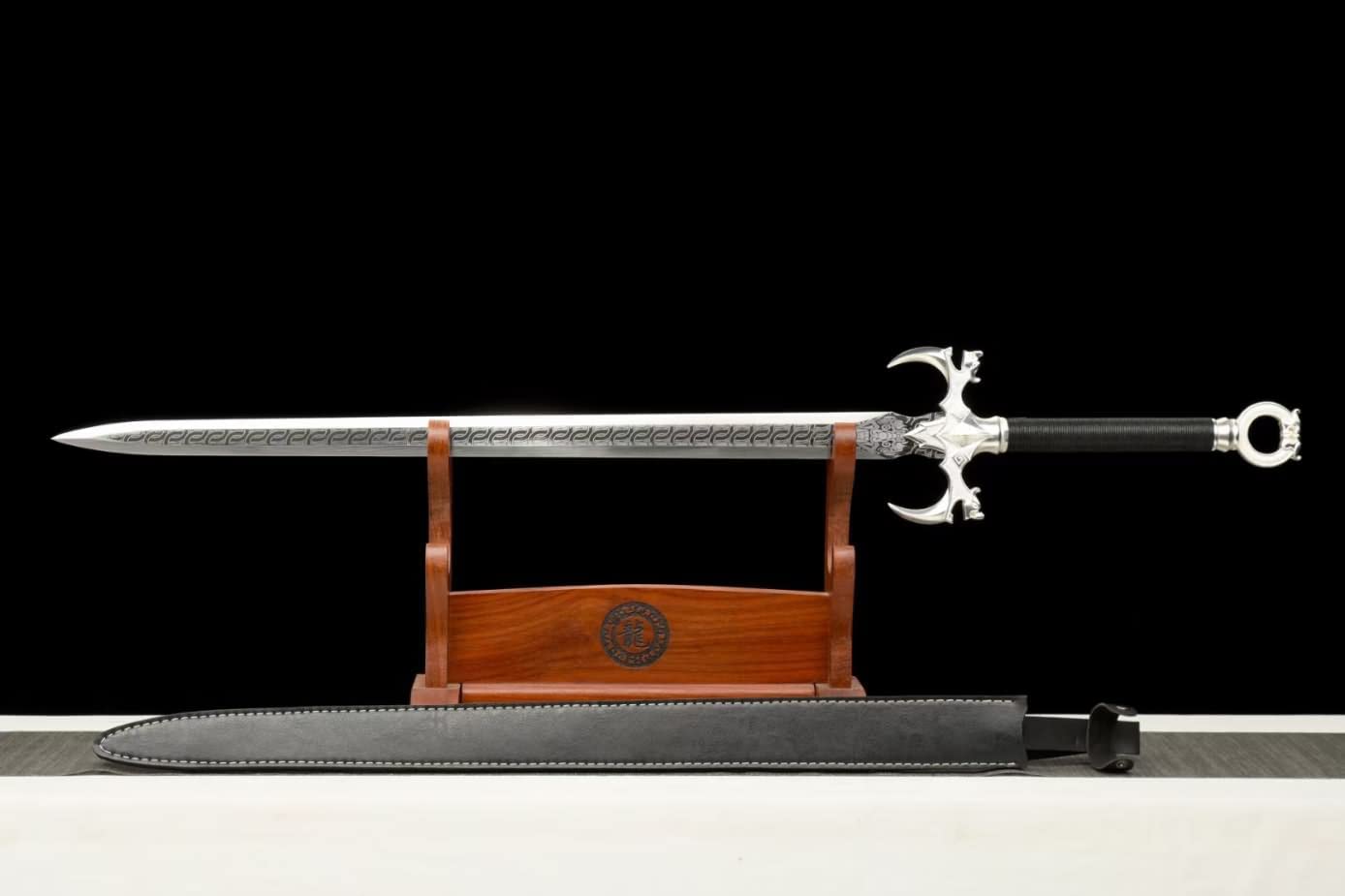 Knight Swords Forged high Carbon Steel Blades,Alloy Fittings,Fake Leather Scabbard,CHINESE SWORD