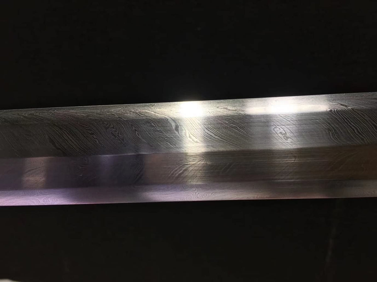 Rosefinch Sword,Forged Damascus Steel Blade,Black Skin Scabbard - Chinese Sword store