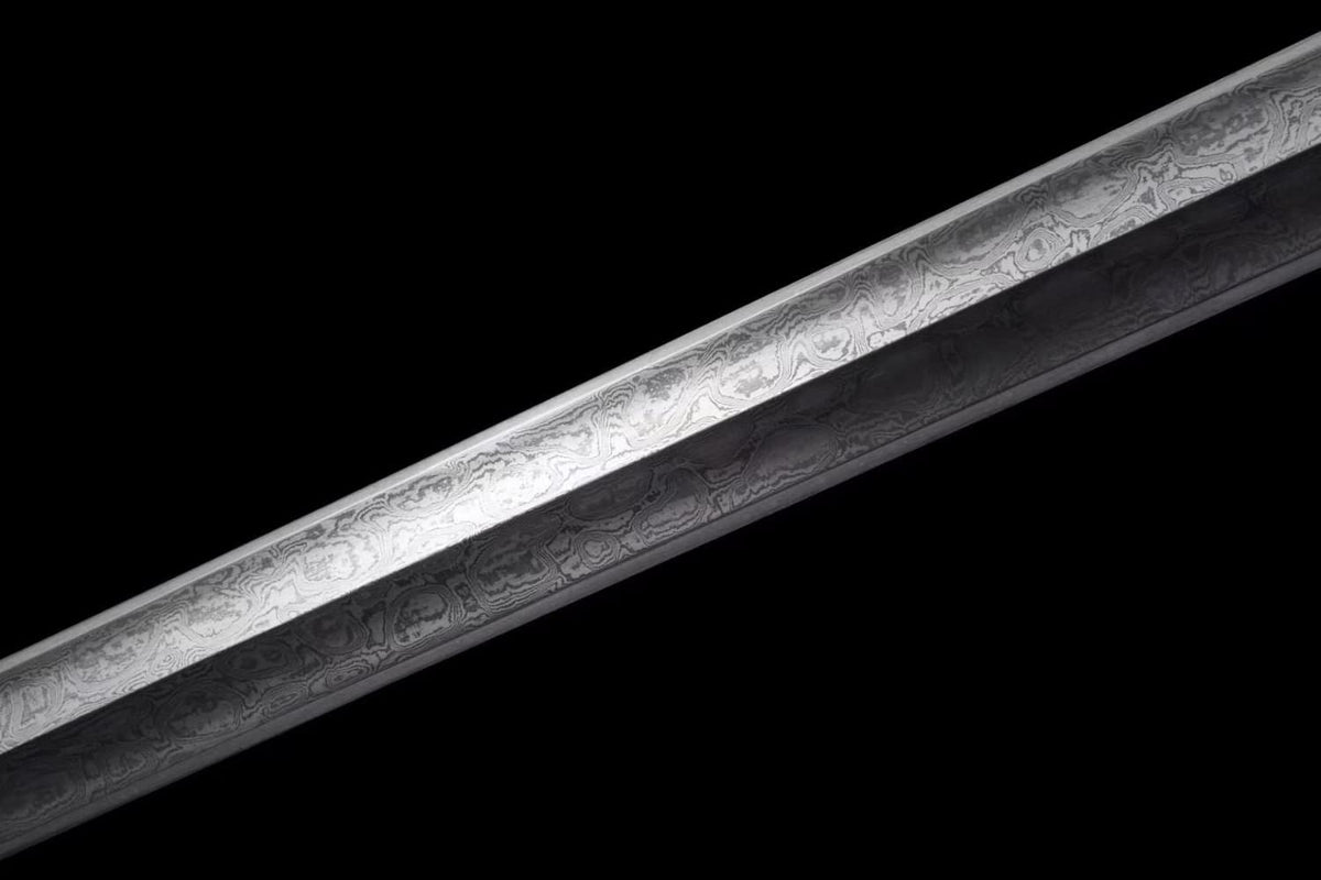 Nine Dragons Sword,Damascus Steel Blades,Rosewood Scabbard,Alloy Fittings