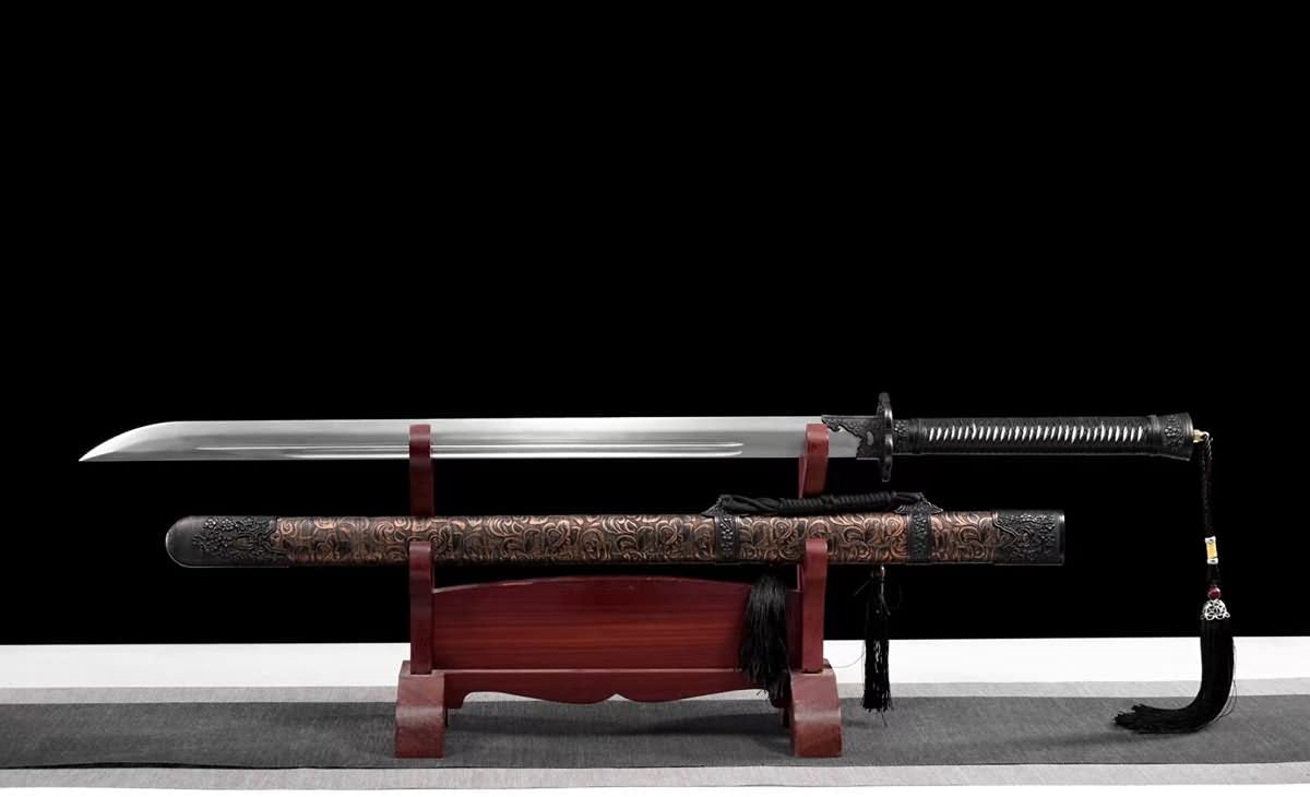 Qin Dao Sword Real High Carbon Steel Blade High Hardness Battle Ready,LOONGSWORD