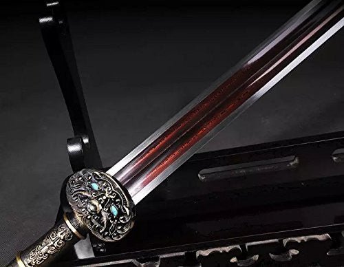 Fengyun jian sword/Damascus steel red blade/Alloy handle - Chinese sword shop