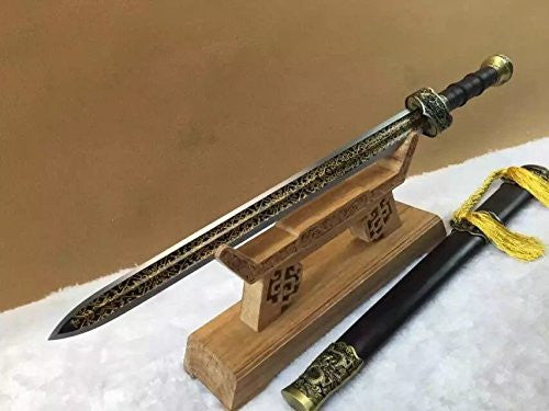 Yuewang jian/High carbon steel blade/Black wood scabbard/Alloy handle - Chinese sword shop