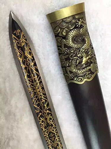 Yuewang jian/High carbon steel blade/Black wood scabbard/Alloy handle - Chinese sword shop