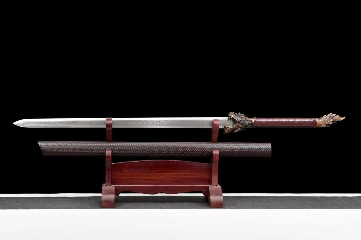 Dragon Tang jian,Forged High Carbon Steel Blades,Alloy Fittings,chinese swors