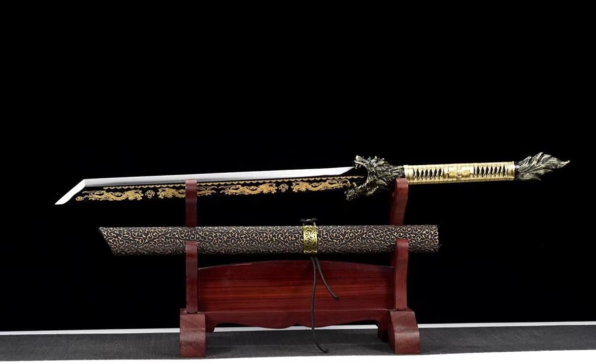 Saber Machete,Camping Knife(Forged High Carbon Steel Blade) Battle Ready,Chinese Sword