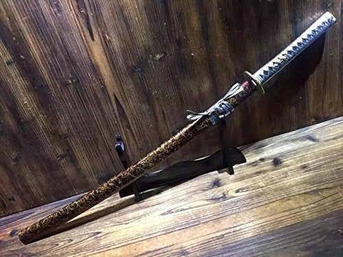 Katana/T10 high carbon steel blade/Wood scabbard/Brass fittings - Chinese sword shop