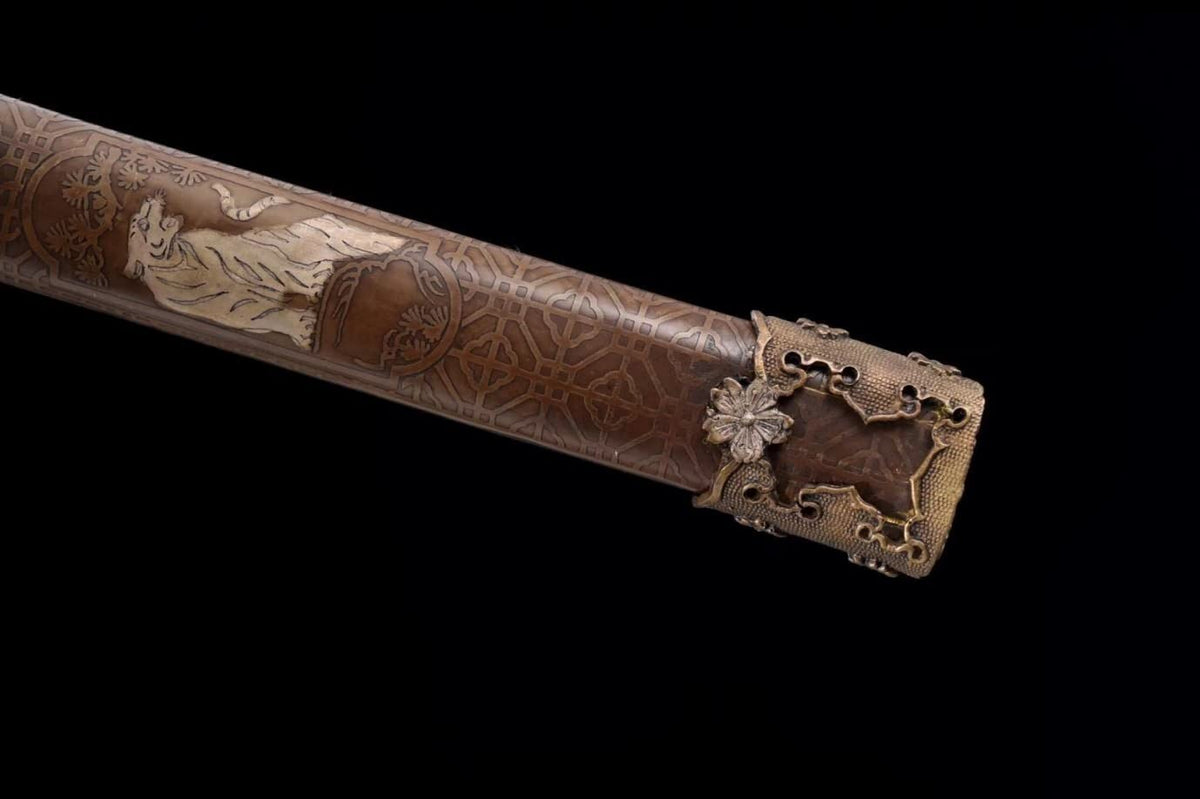 Samaurai Sword Real,Tachi,Damascus Steel Blades,Brass Scabbard,Customize Katanas - Chinese Sword store