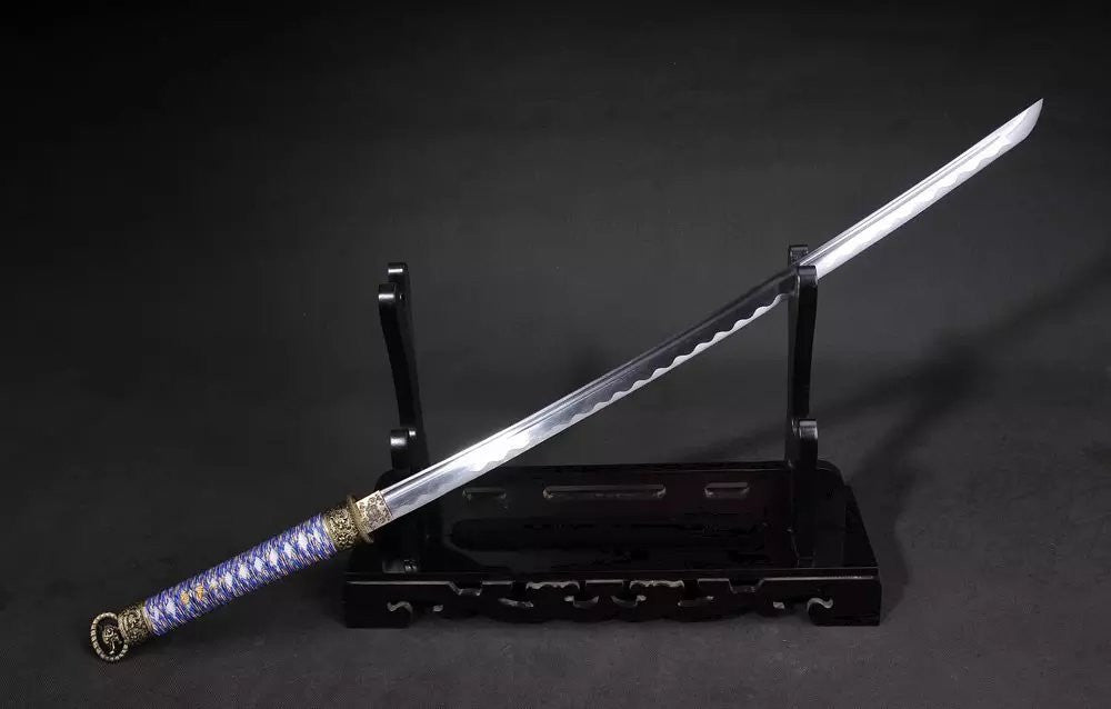 Samurai Sword-Medium carbon steel-Wood scabbard-Alloy fitting-Full tang - Chinese sword shop