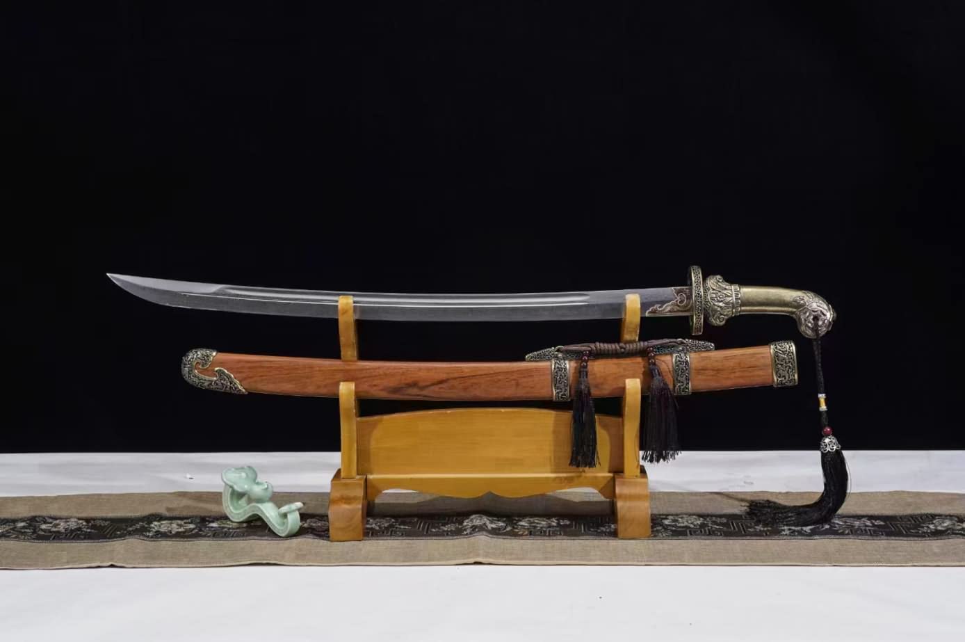 Chinese sword,Baoteng Dao Real Damascus Blade,Brass Fittings,Alloy Fittings,Rosewood Scabbard