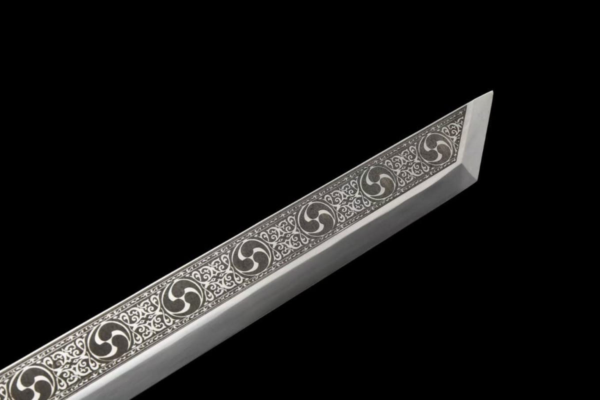 LOONGSWORD,chinese sword,Tactical Sabre,Tang DAO high Carbon Steel Etch Blades,Alloy Fittings,carvings Scabbard