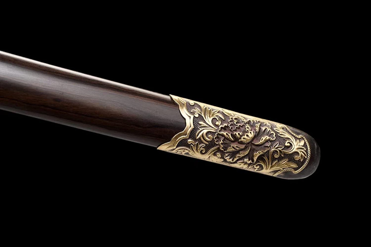 Peony Sword Real,Damascus Steel Blades,Brass Scabbard,Ebony Scabbard,chinese sword