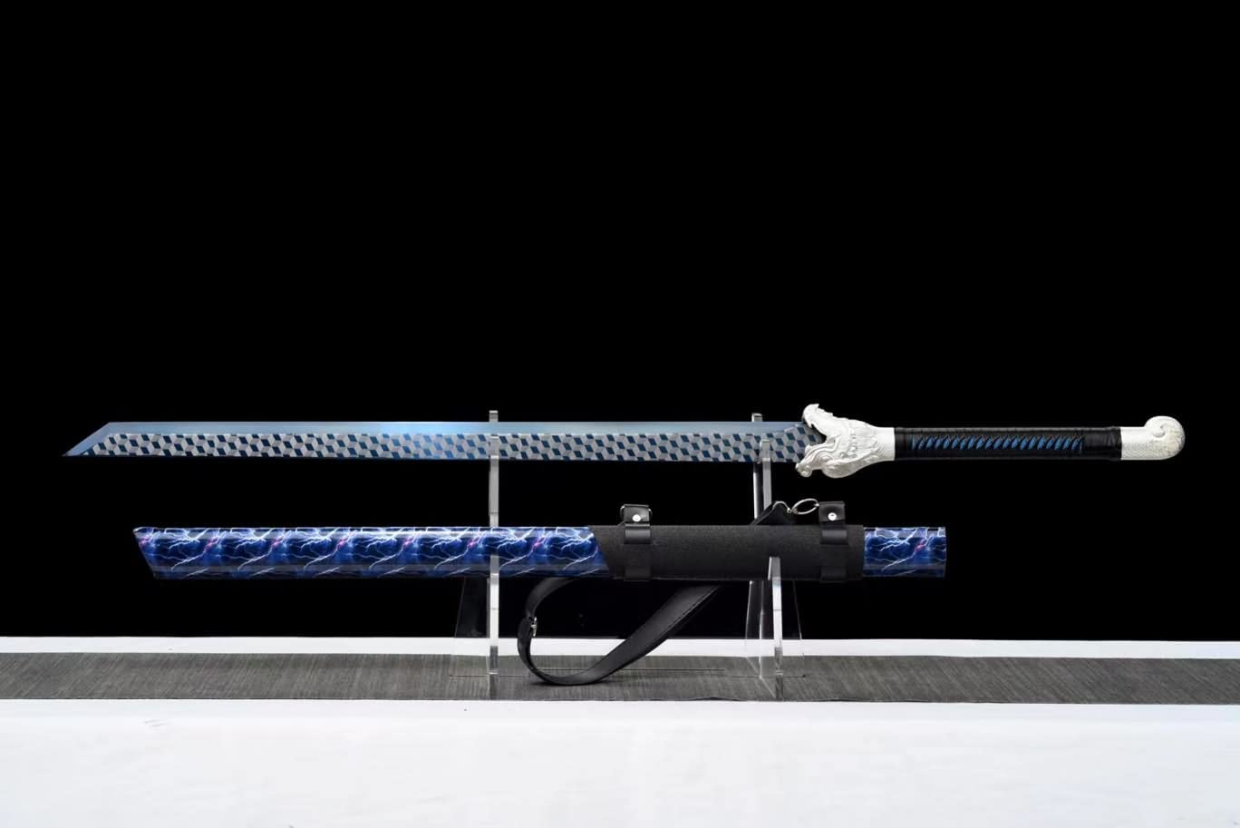 LOONGSWORD,Loong Tang dao,Hand Forged high Carbon Steel Etched Blades