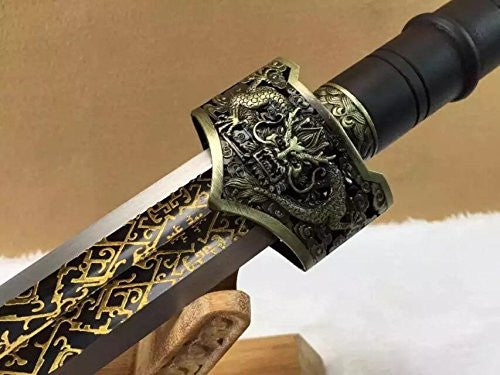 Yuewang jian/High carbon steel blade/Black wood scabbard/Alloy handle - Chinese sword shop