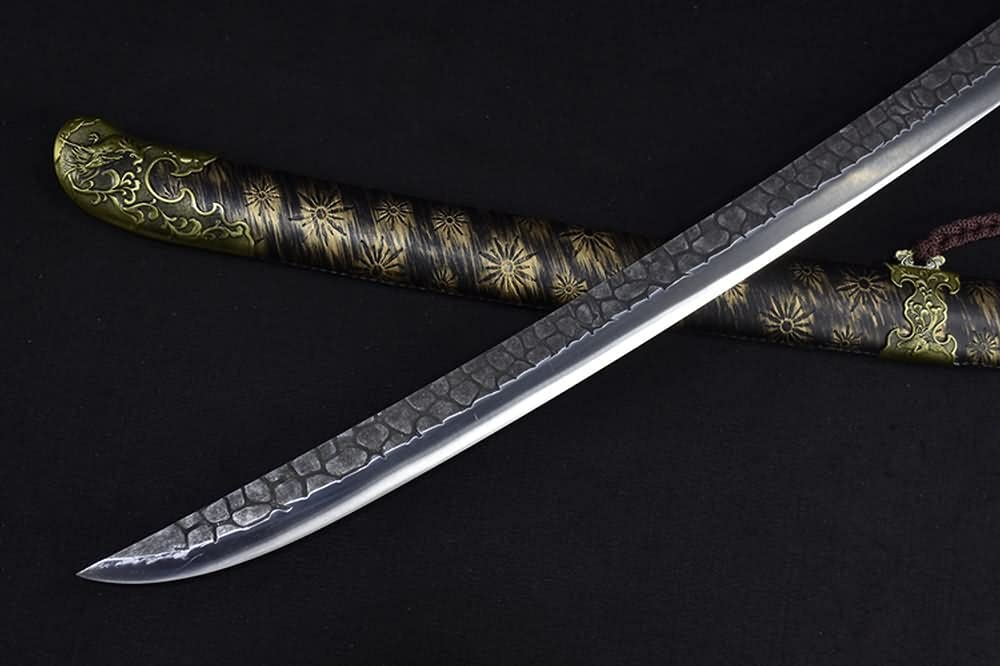 Chinese sword,Broadsword,High carbon steel blade,Skin scabbard, LOONGSWORD