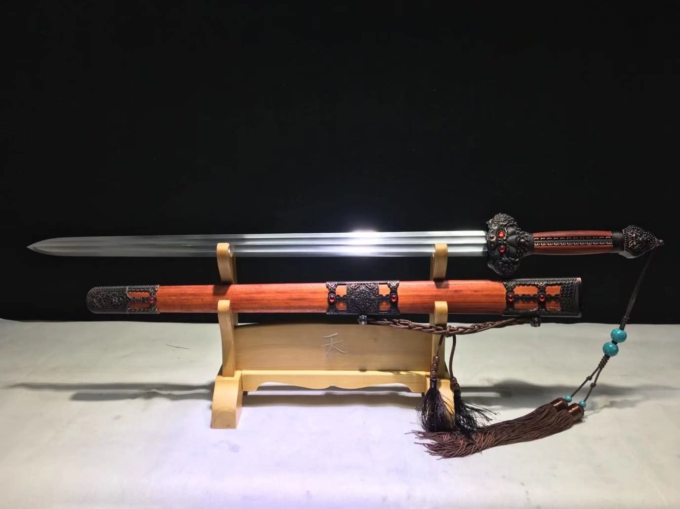 Yongle jian Swords Real,Forged High Carbon Steel Blade,Redwood,Alloy Fittings,chinese sword