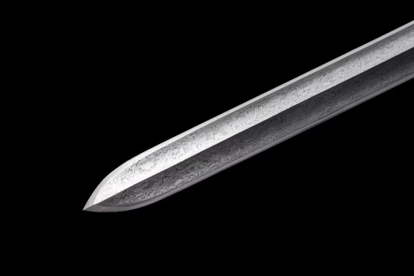 Nine Dragons Sword,Damascus Steel Blades,Rosewood Scabbard,Alloy Fittings