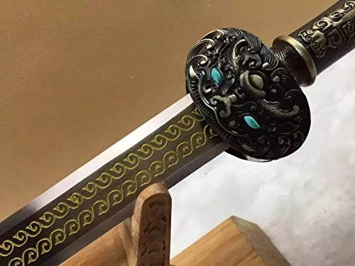 Fengyun jian/High carbon steel blade/Black wood scabbard/Alloy handle - Chinese sword shop