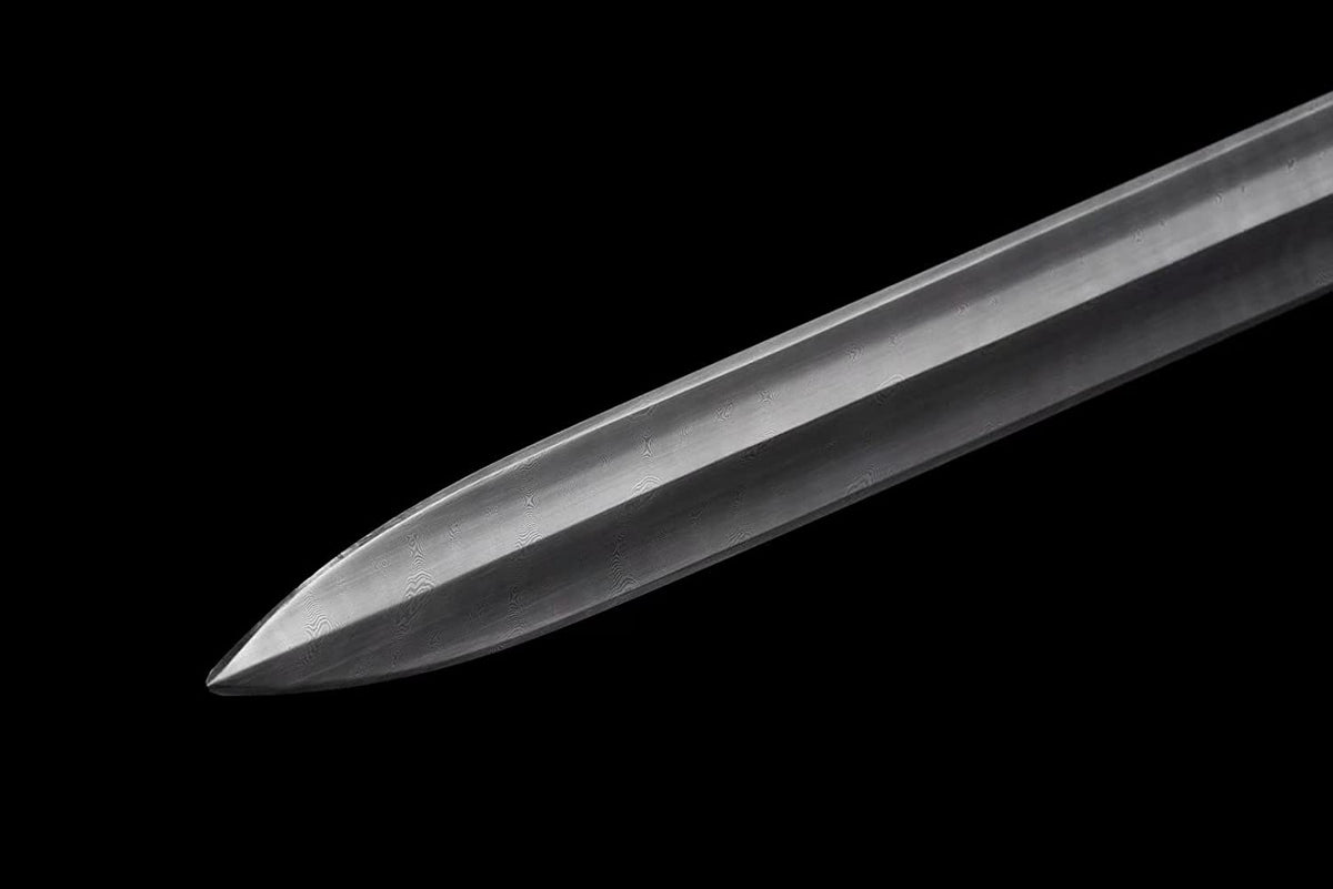 Yongle jian Sword,Hand Forged Damascus Blade,Ebony,Alloy Fittings,Chinese sword