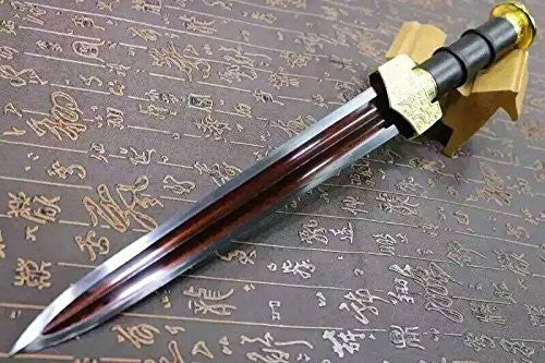 Dagger/Damascus steel red blade/Alloy fitting/Length 17" - Chinese sword shop