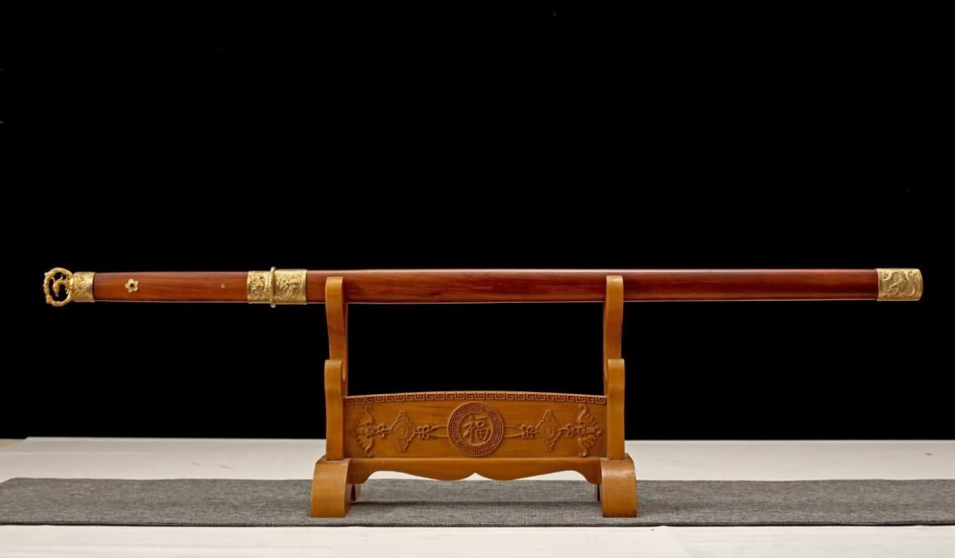 Han jian Swords Real Damascus Steel Sword Brass Fittings Battle Ready,chinese sword