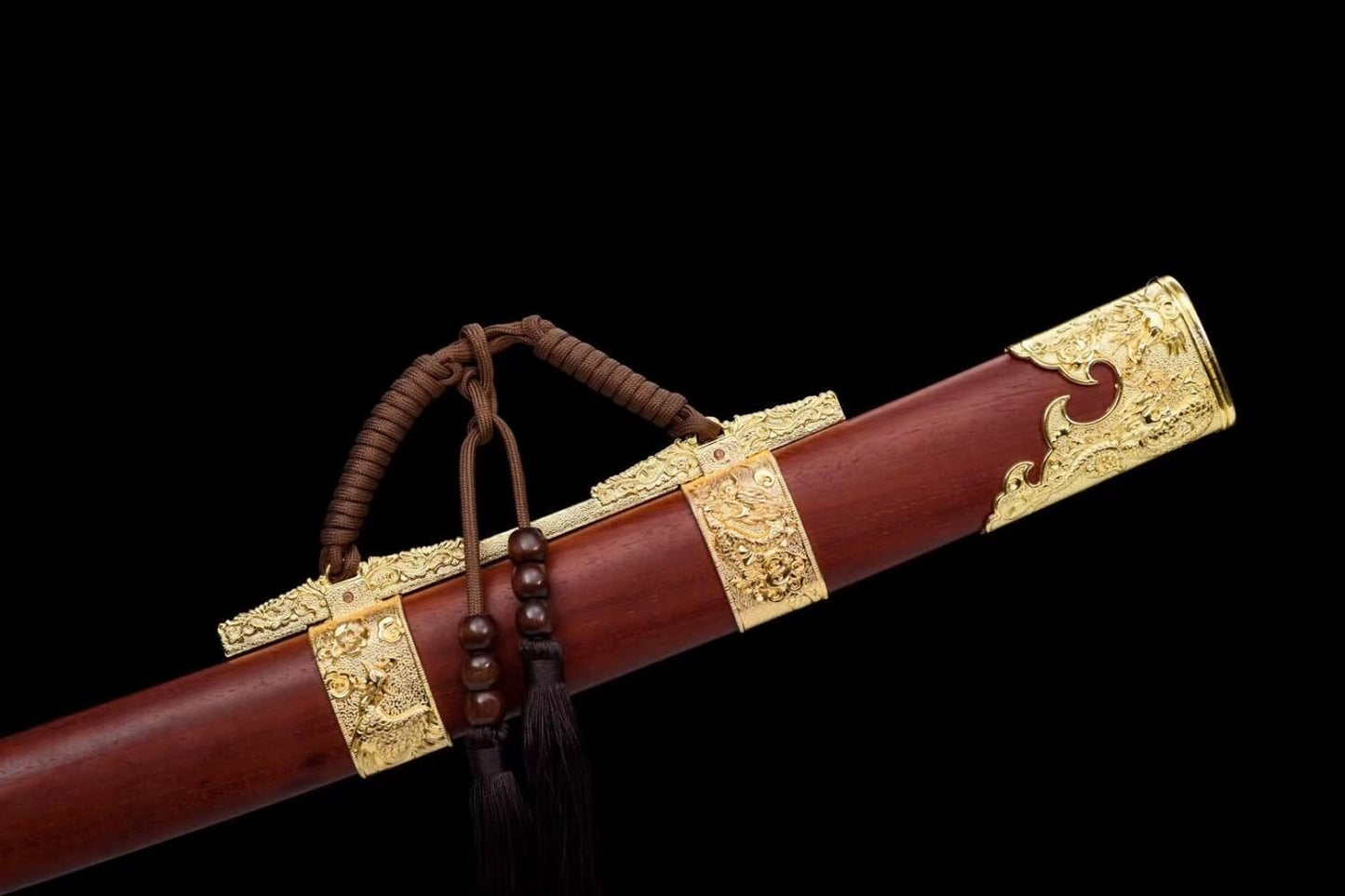 Qing dao Sword Real,Damascus Steel Steel Blade,Rosewood,chinese swords