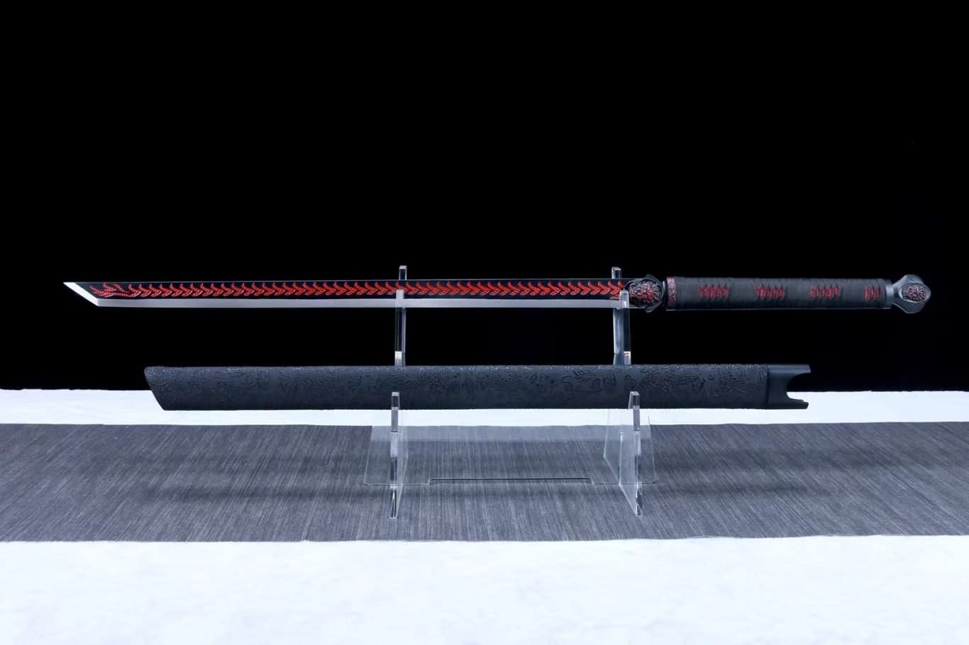 Tang dao Sabre Real High Carbon Steel Etch Blade,Alloy Fittings Full Tang,chinese swords