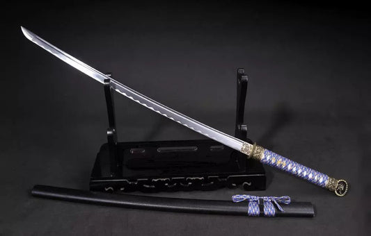 Samurai Sword-Medium carbon steel-Wood scabbard-Alloy fitting-Full tang - Chinese sword shop
