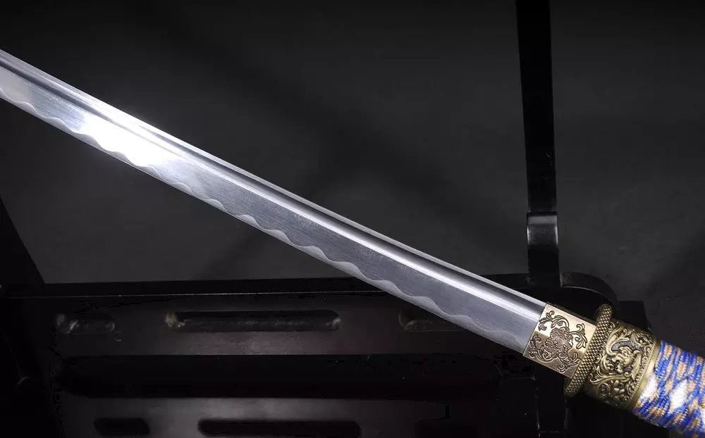 Samurai Sword-Medium carbon steel-Wood scabbard-Alloy fitting-Full tang - Chinese sword shop