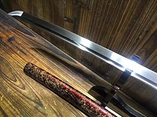 Katana/T10 high carbon steel blade/Wood scabbard/Brass fittings - Chinese sword shop