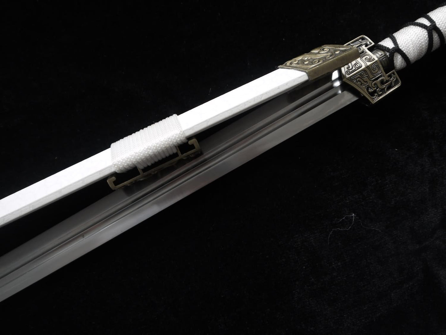 Han jian-Medium carbon steel-White leather paint scabbard - Chinese sword shop