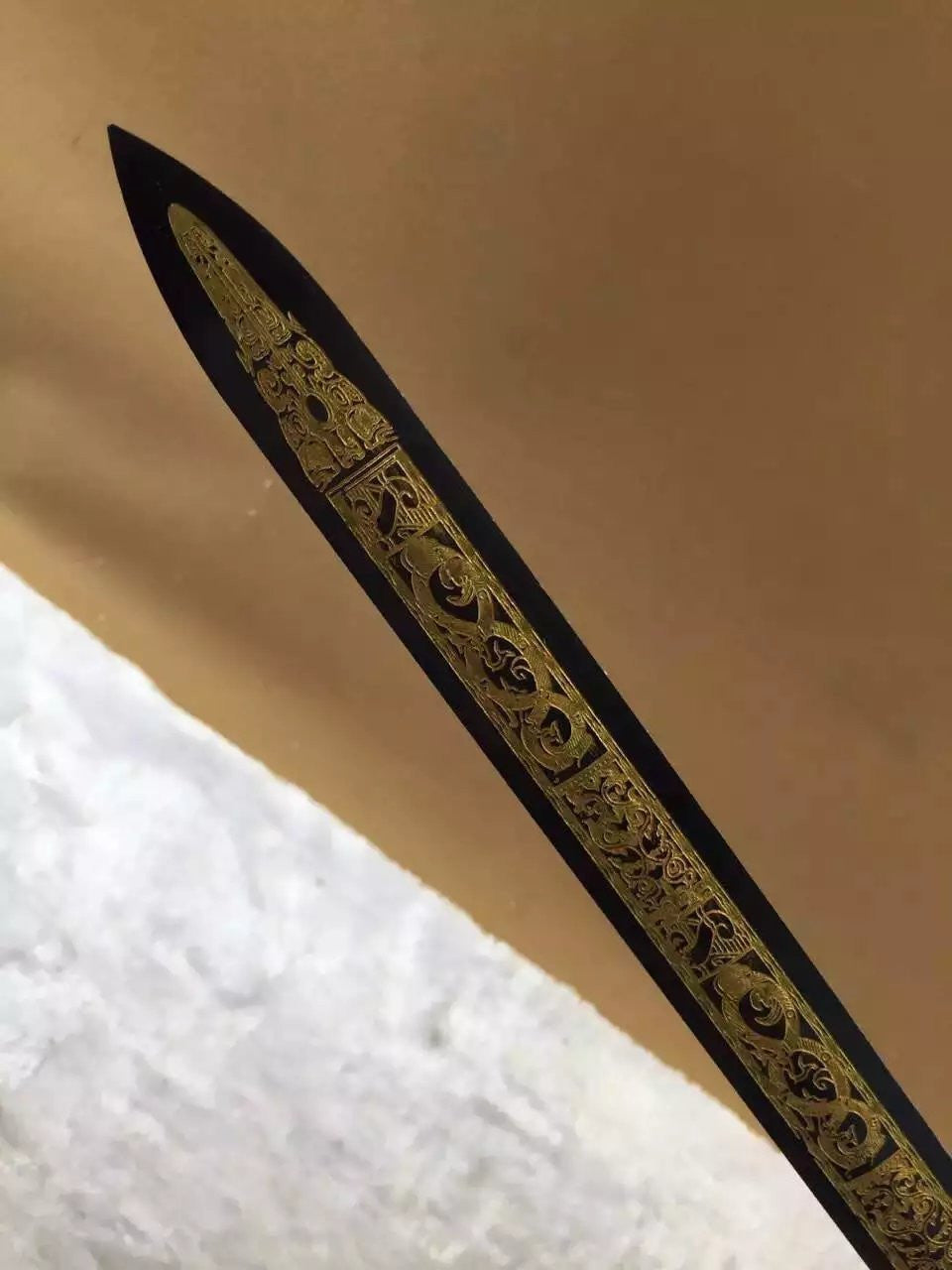 Han jian/Medium carbon steel etching pattern blade/Alloy/Length 41" - Chinese sword shop