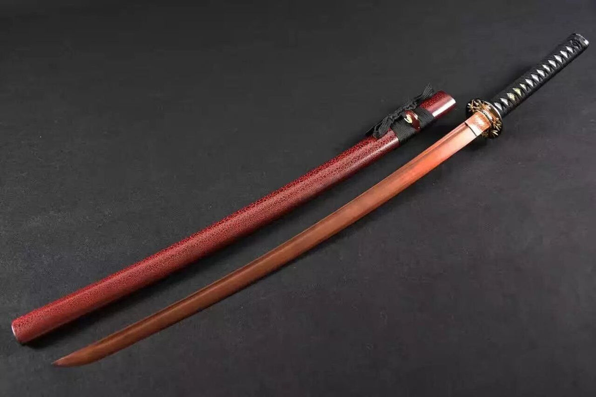 Samurai sword/Katana uchigatana/High manganese steel red blade/Wood scabbard/Full tang/Length 39" - Chinese sword shop