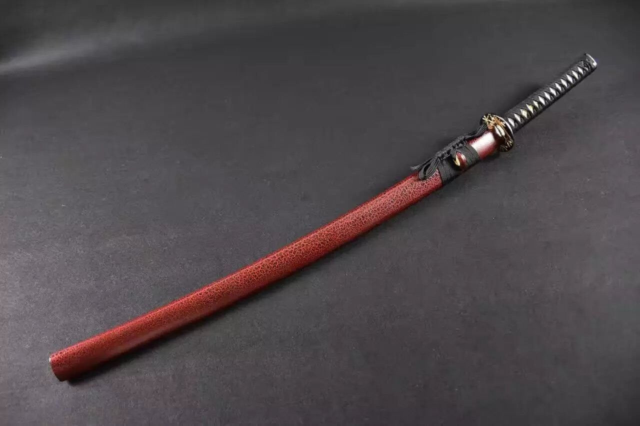 Samurai sword/Katana uchigatana/High manganese steel red blade/Wood scabbard/Full tang/Length 39" - Chinese sword shop