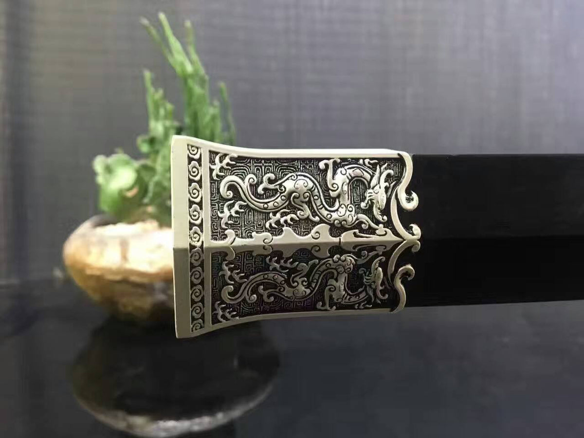 Qin jian sword/High carbon steel eight surface blade/Black wood/Length 31" - Chinese sword shop