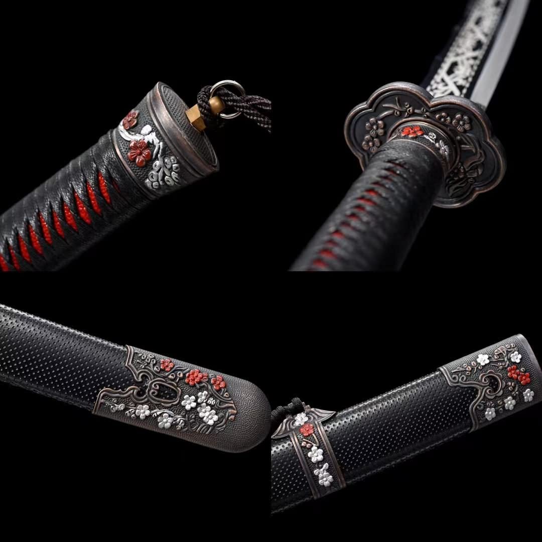 Qing Sabre Real(Forged High Carbon Steel Etch Blades,Alloy Fittings,Chinese swords