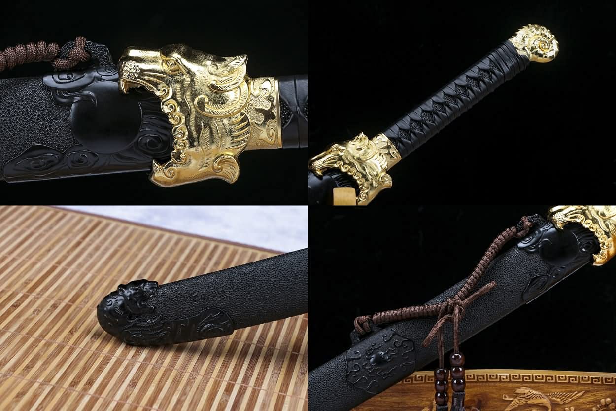 Qing dao,Sword Real,Fully Handmade High Carbon Steel Etch Blade,Alloy Fittings