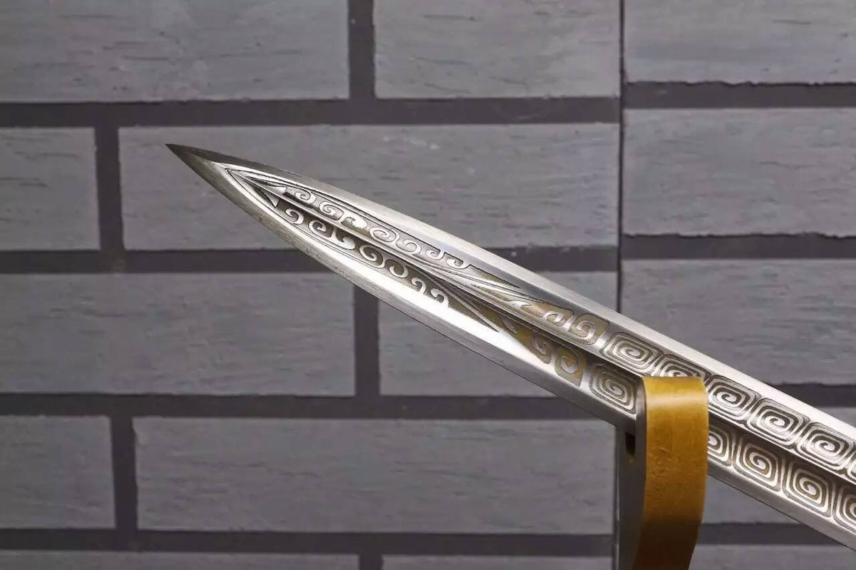 Longquan sword,High carbon steel etch blade,Rosewood scabbard - Chinese sword shop