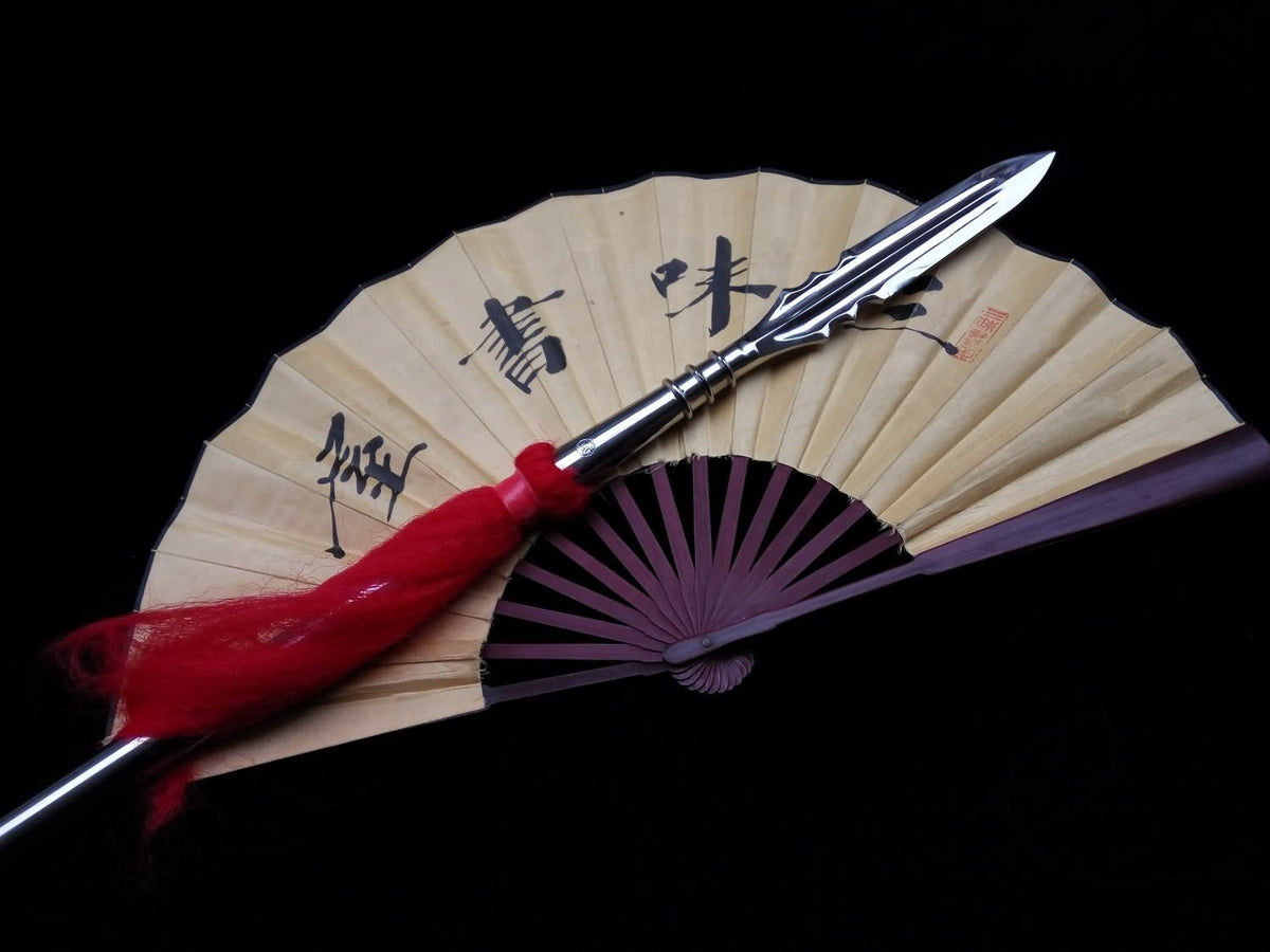 Chinese lance/Tai chi Spear/Overall stainless steel Handmade/Two - Chinese sword shop