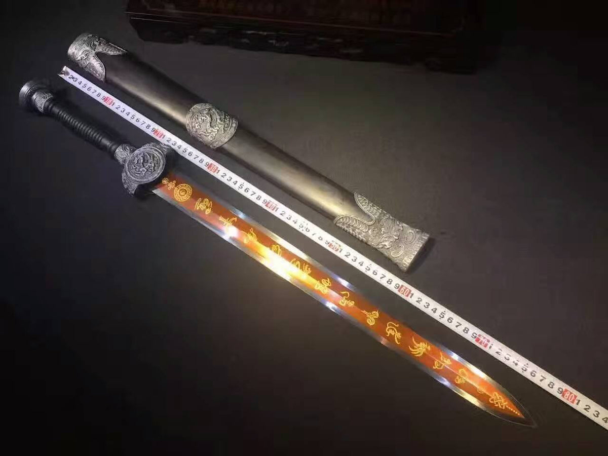 Zodiac sword,High carbon steel blade,Black wood,Alloy fittings - Chinese sword shop