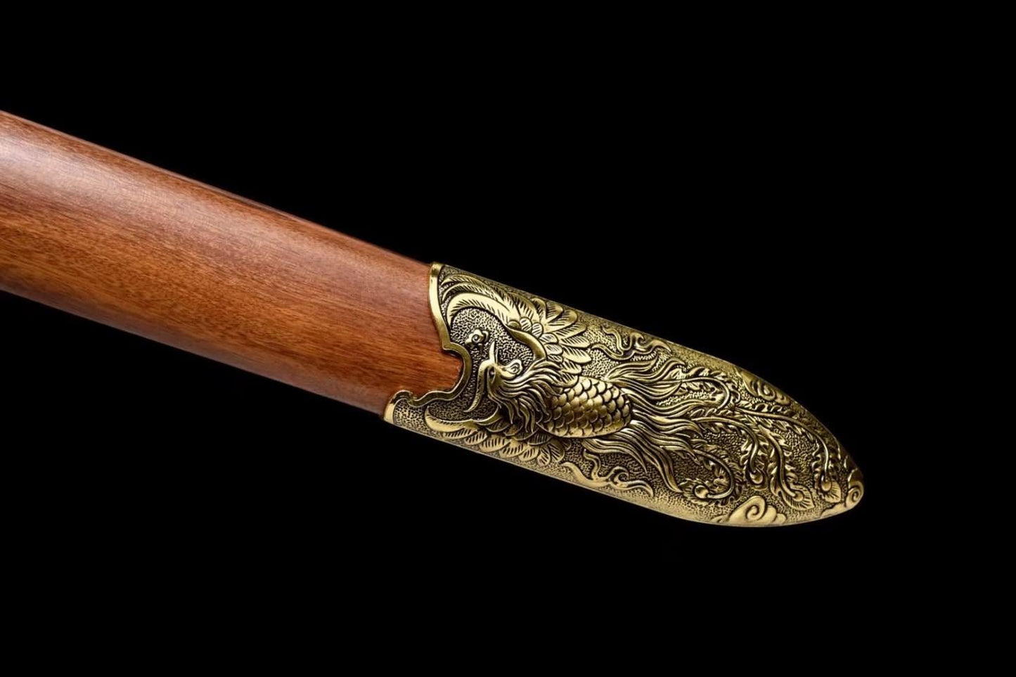 Phoenix Sword Real,Damascus Steel Blades,Rosewood Scabbard