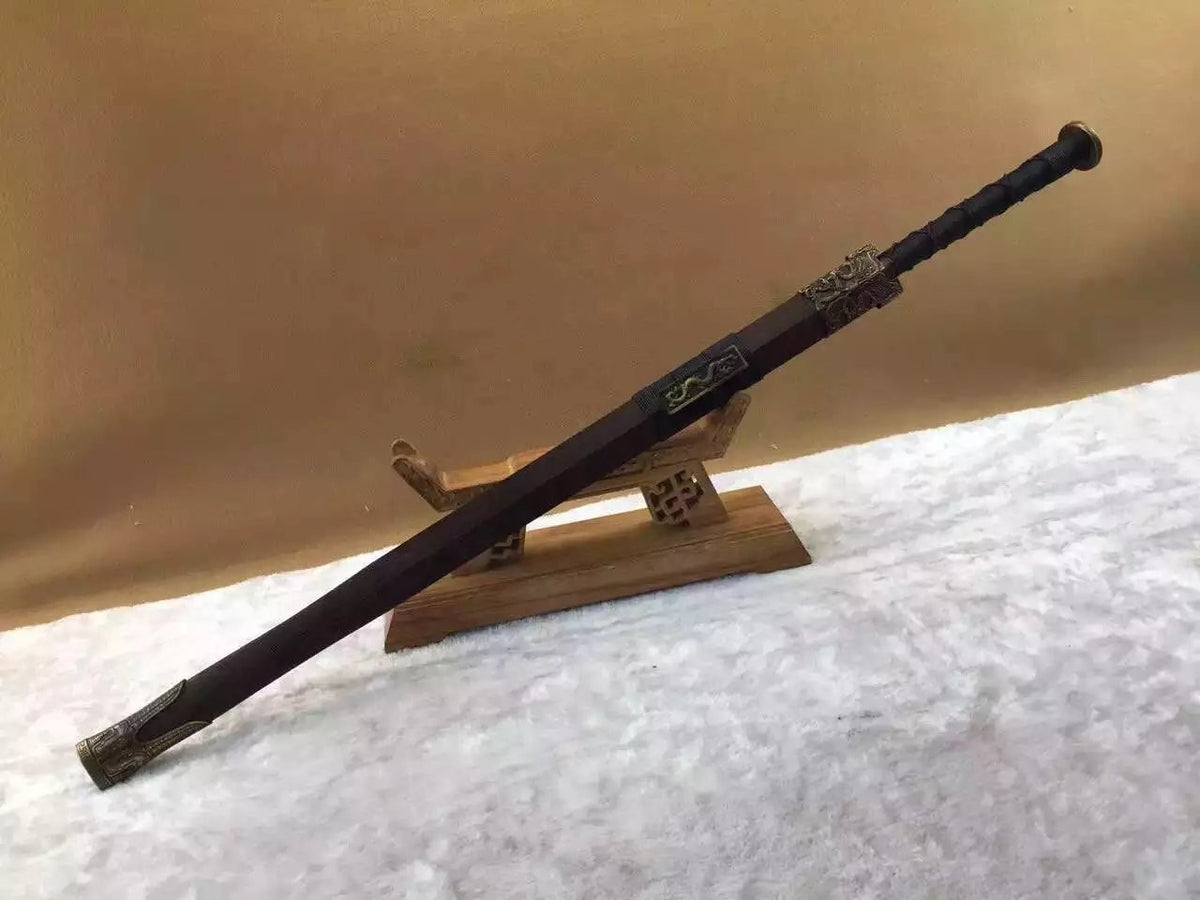 Han jian,High carbon steel Etching flame grain blade,Rosewood scabbard - Chinese sword shop
