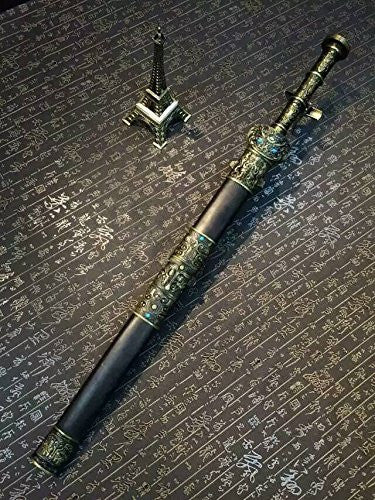 Fengyun jian/Damascus steel red blade/Black wood/Alloy handle/Length 35" - Chinese sword shop