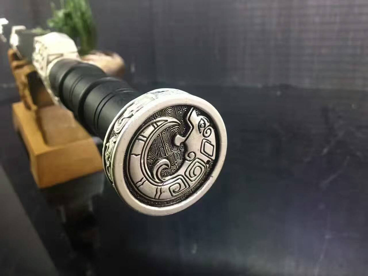 Qin jian sword/High carbon steel eight surface blade/Black wood/Length 31" - Chinese sword shop