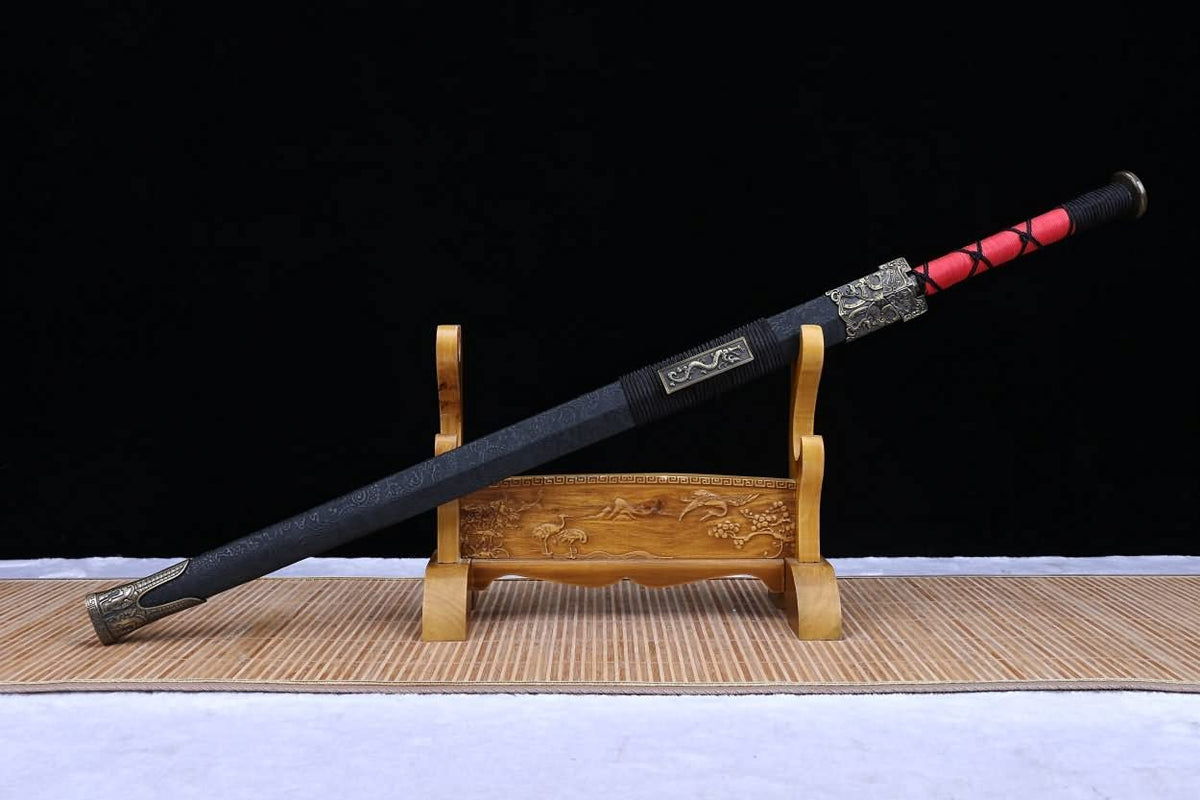 Lin Sword,Han Sword Real,Forged High Carbon Steel Etch Blade,Heat Tempered,Battle Ready,LOONGSWORD