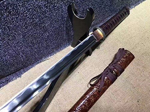 Japanese katana/Samurai sword/Medium carbon steel/Wood paint Scabbard/Length 30" - Chinese sword shop