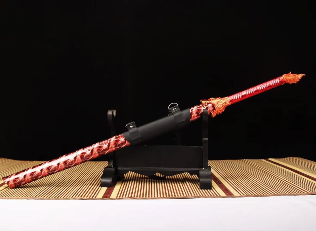 Red Wolf Machete Knife Camping Knife Forged Blade Battle Ready,LOONGSWORD